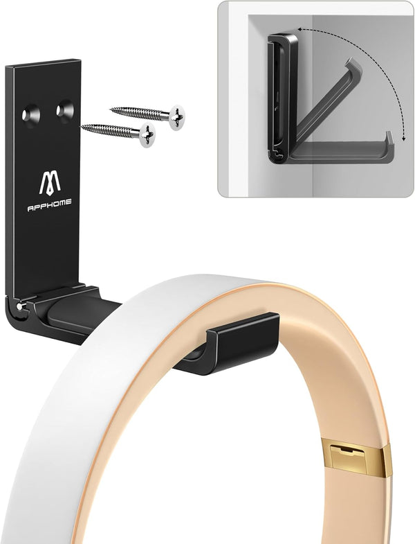 Foldable Wall Hooks Headphone Stand Hanger, Durable Aluminum for Universal Gaming Headsets