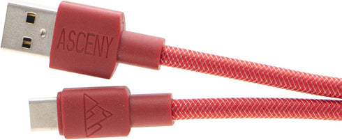 ASCENY Coiled & Double-Sleeved Mechanical Keyboard Cable for Type-C Mechanical Keyboards (Red)
