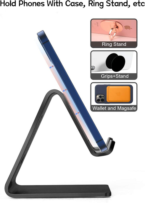 Cell Phone Stand for Desk, Aluminum Mobile Holder for iPhone 15 14 13 12 Pro Mini 11 X Xr Xs Max 8 7 6 6s Plus Samsung
