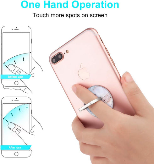 Bonoma 3-Pack Cell Phone Ring Holder Stand, 360 Rotation Universal Grip Compatible with Smartphones and Tablets, Marble