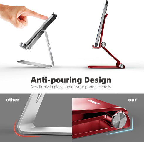 TOPGO 2 Pack 16 15 14 13 12 11 Adjustable Metal Desk Phone Stand, Portable Phone Stand, Compatible with iPhone Pro Max