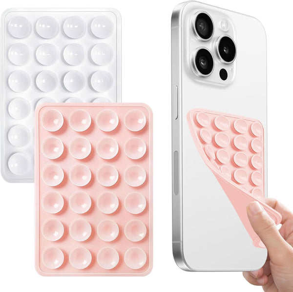 OLLBIT 2PCS Silicone Suction Phone Case Mount,Silicon Adhesive Phone Accessories Sticky for Smartphones,Hands-Free