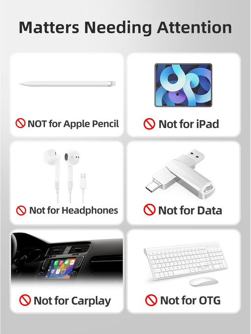 USB-C Adapter (Female) to USB Type C (Male) for iOS Lightning Cable - Charging Adapter for iPhone 15 Series, Galaxy