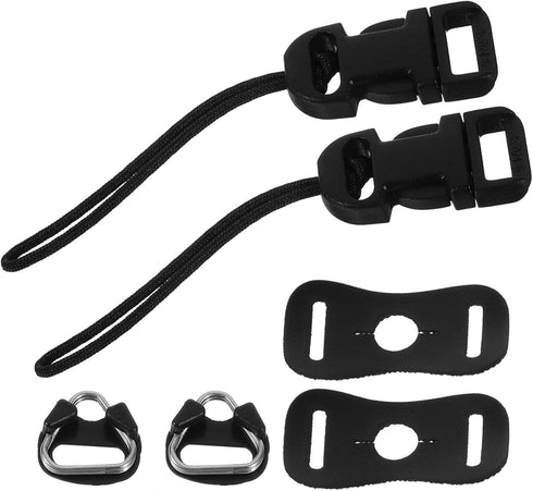 DECORNIJIA Camera Strap Connectors and Triangle Split Rings Replacement Set with Leather Protector