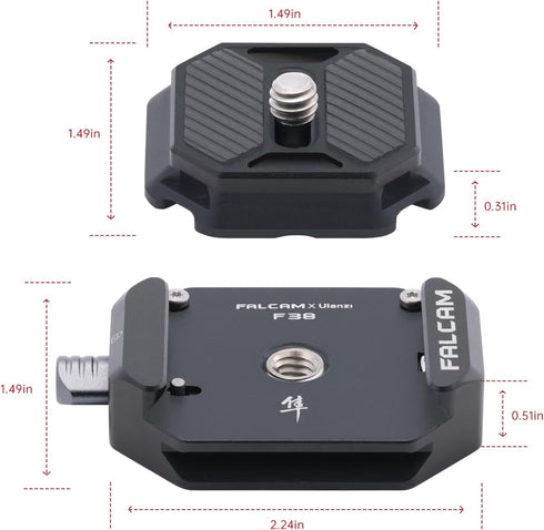 F38 Quick Release Kit V1, Plate for DSLR/Mirrorless Camera, Compatible with Tripod/Stabilizer/Gimbal/Slider, Arca