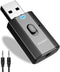 BAVNCO Bluetooth 5.0 Car Adapter, Mini Stereo Transmitter Receiver, Wireless 3.5mm Aux Jack Adapter for Car, Home