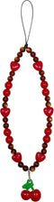 Drawwind Phone Charm Strap, Handmade Beaded Phone Lanyard Wrist Strap for Women Girls (Sweet Cherries)