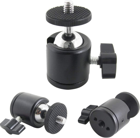 EXMAX 360 Degree Aluminum Alloy Body Rotating Swivel Mini Tripod Ball Head with 1/4" Screw Thread Base Mount for DSLR
