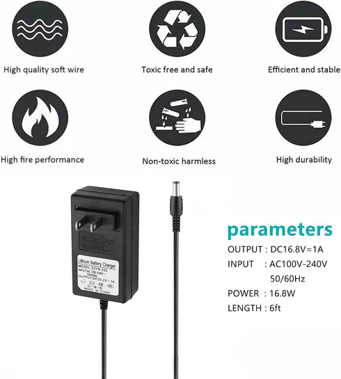 16.8V AC/DC Massage Gun Charger Adapter with 16.8V 0.8A Power Supply Cord for Massage Guns