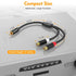 HOSONGIN 1ft RCA Splitter 1 Male to 2 Female Y Adapter, 2 Pack Short RCA Audio Speaker Splitter Cable