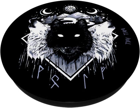 PopSockets Swappable PopGrip, Wolves pack Fenris, Skoll and Hati Viking runes Valhalla