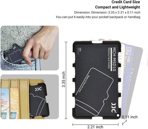 10 Slots Micro SD Card Case Holder, Ultra Slim Credit Card Size Lightweight Portable TF MSD Memory Card Storage
