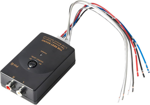 Car Audio Speaker Wire to RCA Line Output Converter, 2-Channel High to Low RCA Converter for Amplifier Subwoofer
