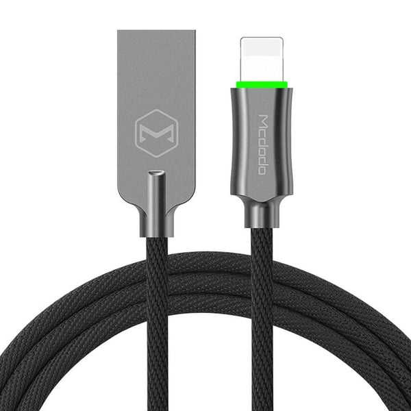Smart LED 4FT/1.2M Auto Disconnect Nylon Braided Sync Charge USB Data Cable by mcdodo - Compatible with iPhone 14/13