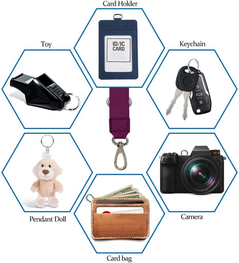 SS Adjustable Phone Lanyard, Crossbody Neck Strap & 2 Phone Tether Patches for Smartphones