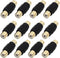 RCA Coupler 12-Pack, Gold Plated Female to Female Adapter for RCA Cable Extension, Phono, Speaker