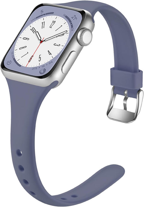 Laffav Slim Band for Apple Watch 40mm 38mm 41mm 44mm 42mm 45mm 46mm 49mm, Soft Silicone Sport Strap