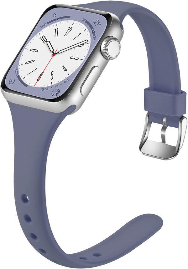 Laffav Slim Band for Apple Watch 40mm 38mm 41mm 44mm 42mm 45mm 46mm 49mm, Soft Silicone Sport Strap