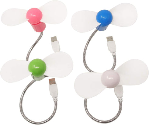 Honbay 4PCS Mini Mobile USB-Powered Cooling Fan, Gooseneck Air Blower for Desktop PC, Laptop, Tablet