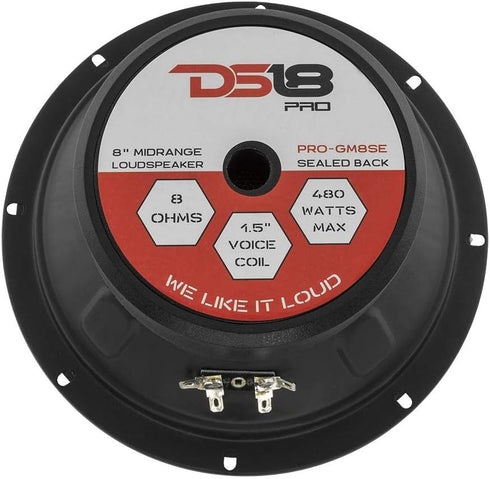 DS18 PRO-GM8SE Loudspeaker - 8", Midrange, 480W Max, 140W RMS, Premium Quality Audio Door Speakers