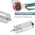 2Pcs 12V 100RPM 1:45 Gear Motor with Encoder DC Gear Ratio D Shaft Metal Encoder Gear Motor Silver for Smart car/Robot