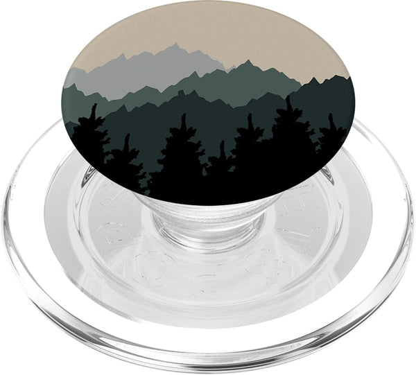 PopSockets PopGrip for MagSafe - Mountains Trees Forest Wild Nature Abstract Art Minimalist