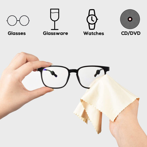 waka 10 Pack Upgraded Microfiber Cleaning Cloth, 6x7 Lint Free for Eyeglasses, Screens, and Delicate Surfaces