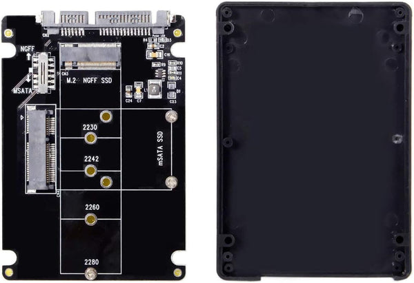 Cablecc M.2 NGFF B-Key & mSATA SSD to SATA 3.0 Adapter Converter Case with Switch