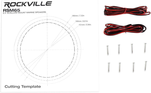 Rockville Pair RSM65B 6.5" Waterproof Slim Marine Boat Speakers - 320 Watt, Black