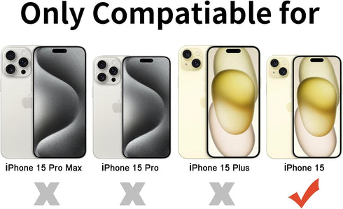 TENOC 15, 6.1 Inch Phone Case Compatible with iPhone Clear Case Shockproof Protective Bumper Slim Cover