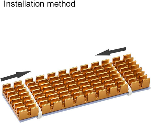 uxcell M.2 Aluminum Heatsink Kit – 70x22x6mm Slotted Design with Silicone Thermal Pads for 2280 SSD