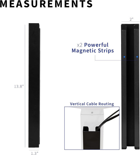 VIVO Steel Magnetic 14 inch Vertical Cable Management Channel, Cord Organizer, Wire Hider Cover for Home, Black
