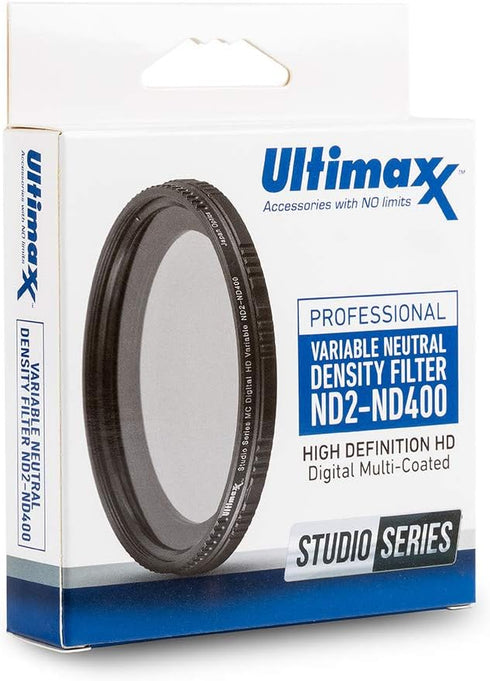 Ultimaxx 46mm ND Filter, 46mm ND2-ND400 Fader Variable Neutral Density Adjustable Optical Glass