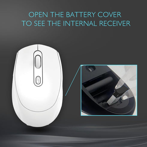 ONE-UP Wireless Mouse, 2.4G Silent Mouse with USB Nano Receiver for Laptop, Chromebook, PC, Mac, Windows
