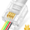 20 Pack RJ11 Pass Through Connector, 6P4C Telephone Modular Plug for Phone Line Cord