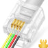 20 Pack RJ11 Pass Through Connector, 6P4C Telephone Modular Plug for Phone Line Cord
