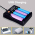 18650 Battery Cell Charger USB Charging Head, 4-Slot Universal Lithium-ion Fast Charger, Intelligent and Automatic