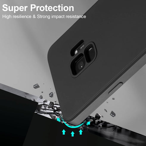 UEEBAI Slim Liquid Silicone Case for Samsung Galaxy S9, Shockproof Full Body Protection with Anti-Scratch Microfiber