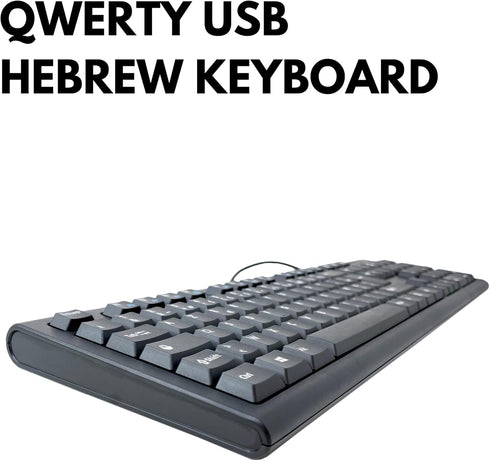 Hebrew & English Bilingual Keyboard (Black) (USB) for Windows