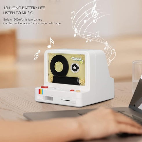 Retro Bluetooth Speaker, Portable Desk Bluetooth Cassette Player, Supports Bluetooth Aux and Memory Card, Mini Night