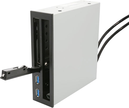 Syba 5.25" Bay Adapter for Slim Optical Drive, 2.5" Trayless Rack for HDD SSD, USB Hub - SY-MRA55005