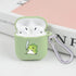 MAYCARI Cute Frog Case for AirPods 2&1 with Keychain, Green Animals Design Protective Soft TPU Cover