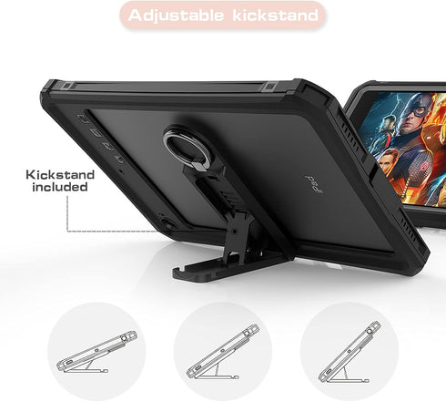ShellBox Case for iPad Mini 5/4 7.9 Inches, Full-Body Protective Bumper Case with Pencil Holder, Rugged Folding