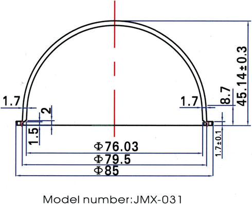 JMX 1080p Clear Camera Dome Cover, Acrylic/PC CCTV Replacement for Security Camera (3.1 Inches, Transparent)