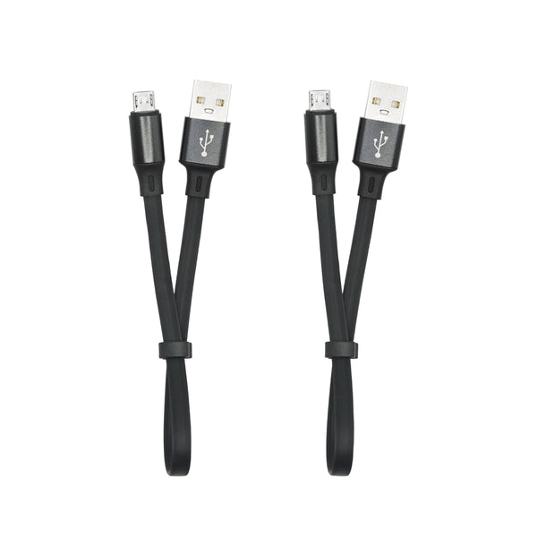 Short Micro USB Fast Charging Cable 0.9in, USB A to Micro USB Charging and Data Sync Cable for Power Bank, Phones (2Pcs)