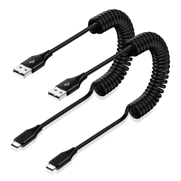 Samsung S24 Type C Coiled Charging Cable 3FT for Galaxy S24/S23/S22/S21/S20, Android Auto USB C Cable Car Charger for