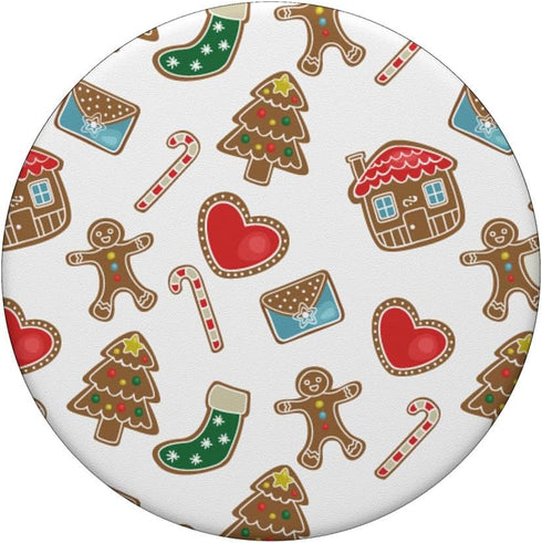 Christmas Gingerbread Pattern Cookie PopSockets Standard PopGrip