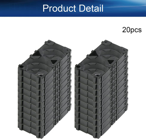 Heyiarbeit 20pcs 2 x Cell 26650 Battery Holder Bracket, Safety Shockproof Plastic Brackets for 26650 Lithium Batteries