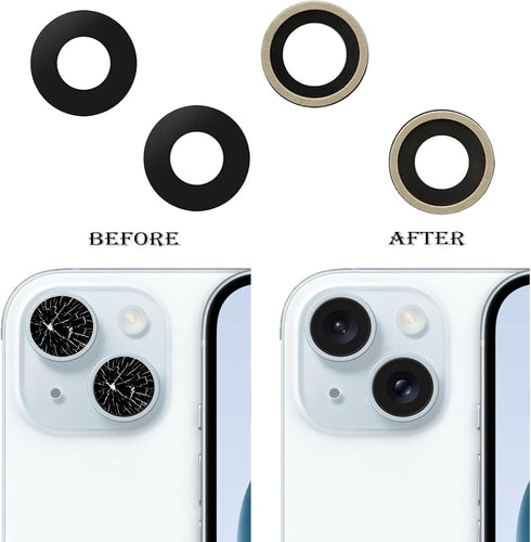 2 Pcs/Set 15 Plus Rear Camera Lens Replacement for iPhone 15, Back Camera Lens Glass Replacement with Repair Tool