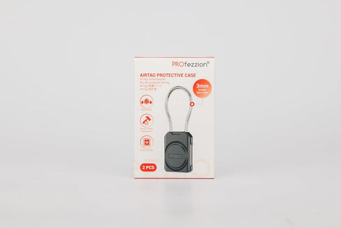 PROfezzion 2-Pack Secure AirTag Holder with Metal Wire Cable, IPX8 Waterproof Case for Luggage, Keys, Pets